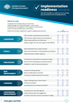 The cover of the implementation readiness checklist