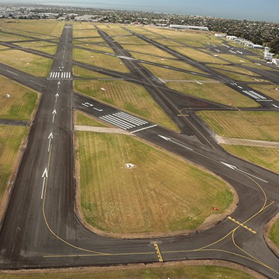 The runways of Moorabbin Airport