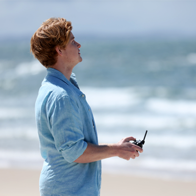 Drone been flown on the beach